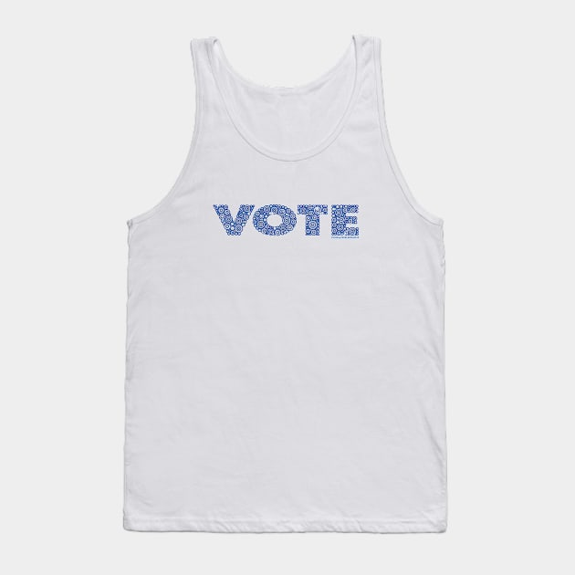 VOTE - Blue Distressed Circle Design Tank Top by pbdotman